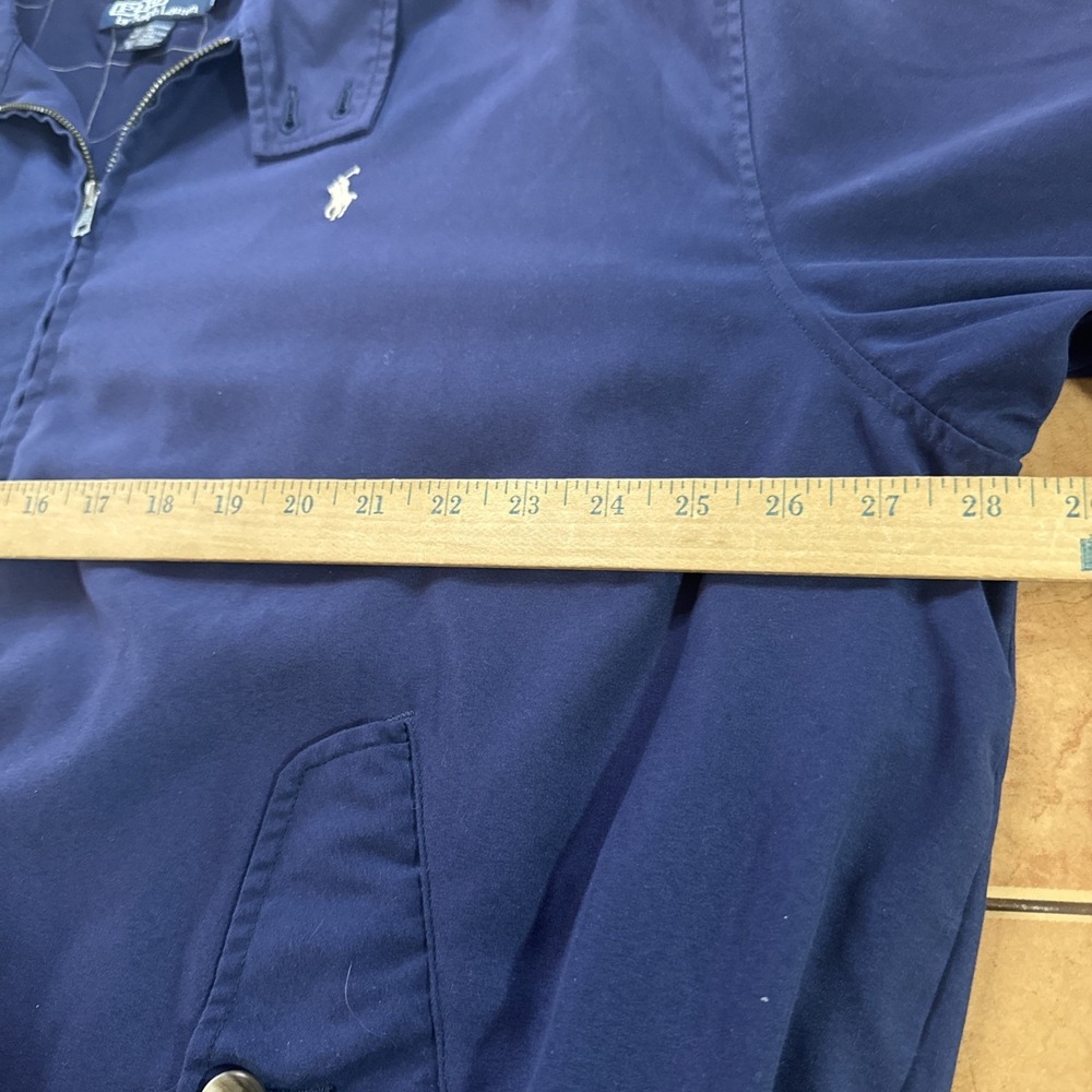 Polo Ralph Lauren Harrington Jacket Navy Blue Plaid Lined Men's Sz XL Pony Logo - Picture 7 of 9